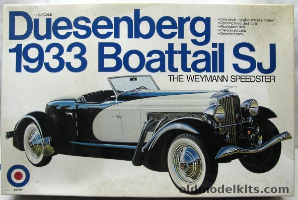 Entex 1/16 1933 Duesenberg SJ Boattail Wymann Speedster - (ex Bandai), 9135 plastic model kit